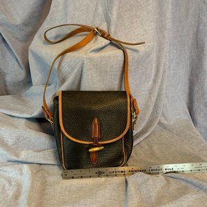 Vintage Dooney and Bourke Navy Blue & Tan Brown All Weather Leather